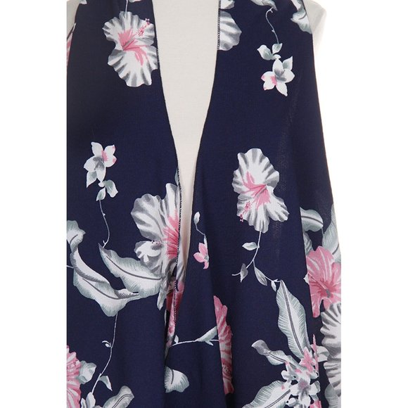 Code22 Big Flower Pattern Print Beach Cover Up - Picture 4 of 4